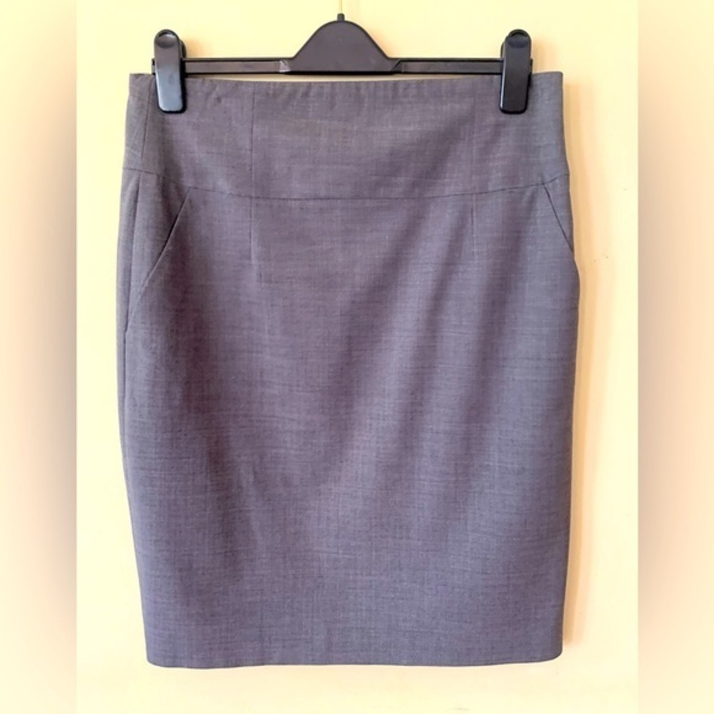 Banana Republic Wool Gray Pencil Stretch Skirt 12